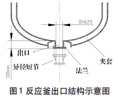 圖1 不銹鋼反應(yīng)釜出口結(jié)構(gòu)示意圖